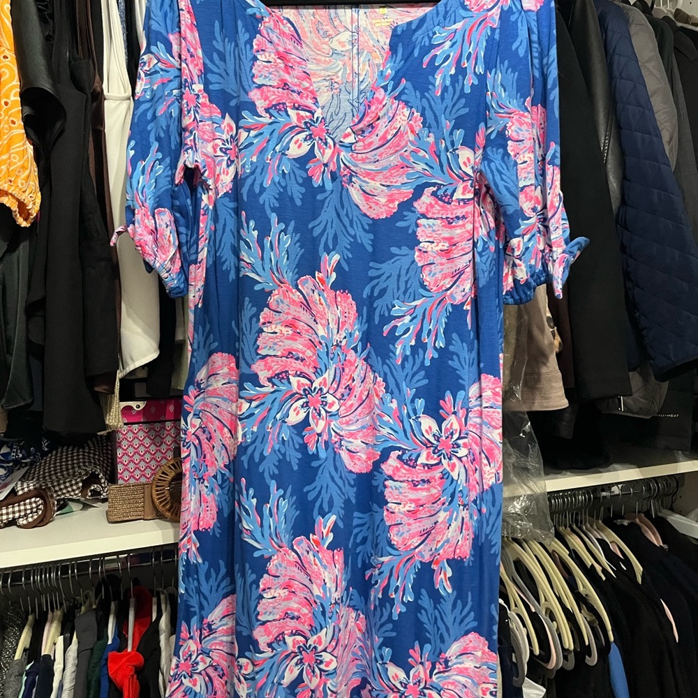 Lilly Pulitzer Blue and Pink Floral Dress